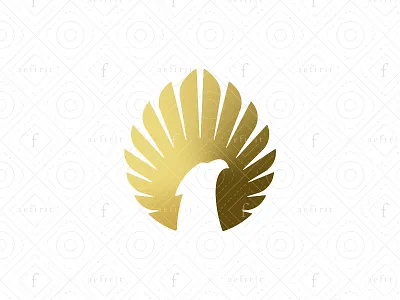 Radiant Eagle Logo branding bright circle drop eagle elegant for sale glowing guardian logo modern radiant security shiny simple solar sun sun rays symmetric wings