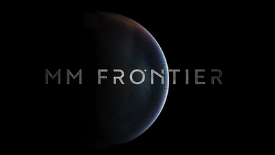 Logo design for MM Capital's tech focus department MM Frontier capital cosmic exploration futuristic logotype metal logotype retro futurism space venture venture capital