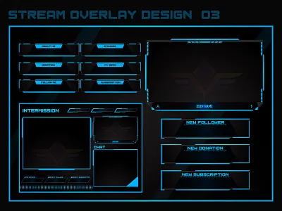 Stream Overlay Design 03 background photo banner design ecommerce slider gamer graphics illustration motion graphics obs overlay slider stream overlay twitch ui