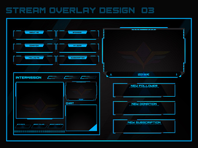 Stream Overlay Design 03 background photo banner design ecommerce slider gamer graphics illustration motion graphics obs overlay slider stream overlay twitch ui