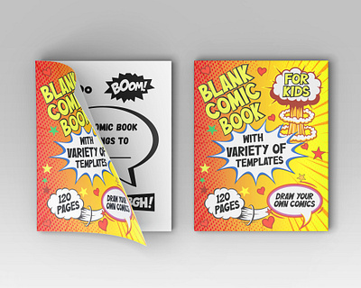 Blank Comic Book For Kids adult book cover book cover children coloring book cover coloring book cover design graphic design illustration kindle direct publishing