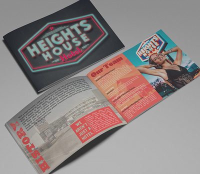 Brochure Design: Heights House Hotel, Houston, TX bc branding brochure design graphic design heights house hotel houston jesse ladret logo malcontent creative print texas typeography vancouver island victoria