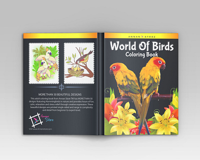 World Of Birds Coloring Book adult book cover book cover children coloring book cover coloring book cover design graphic design illustration kindle direct publishing