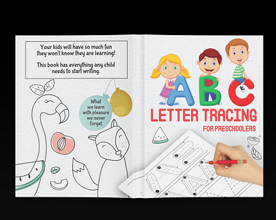 ABC Letter Tracing For Preschoolers adult book cover book cover children coloring book cover coloring book cover design graphic design kindle direct publishing