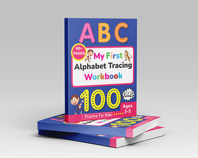 My First Alphabet Tracing Workbook For Kids adult book cover book cover children coloring book cover coloring book cover design graphic design illustration kindle direct publishing