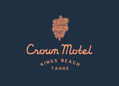 Crown Motel Final Logo branding california design graphic design hand lettering illustration lake tahoe lettering logo motel script vintage