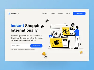 E-commerce Business Landing Page black blue business clean cyan design ecommerce flat illustration landing page logo minimal professional saas tech typography ui ui design ux vector