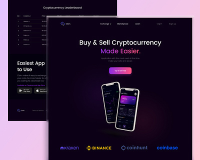 Cloin - Cryptocurrency Landing Page design graphic design ui uidesign web webdesign