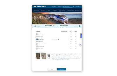 Amtrak Check in - iPad app clean dashboard design ipad ui ux