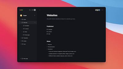 Notion Redesign app black dark minimal notion redesign ui