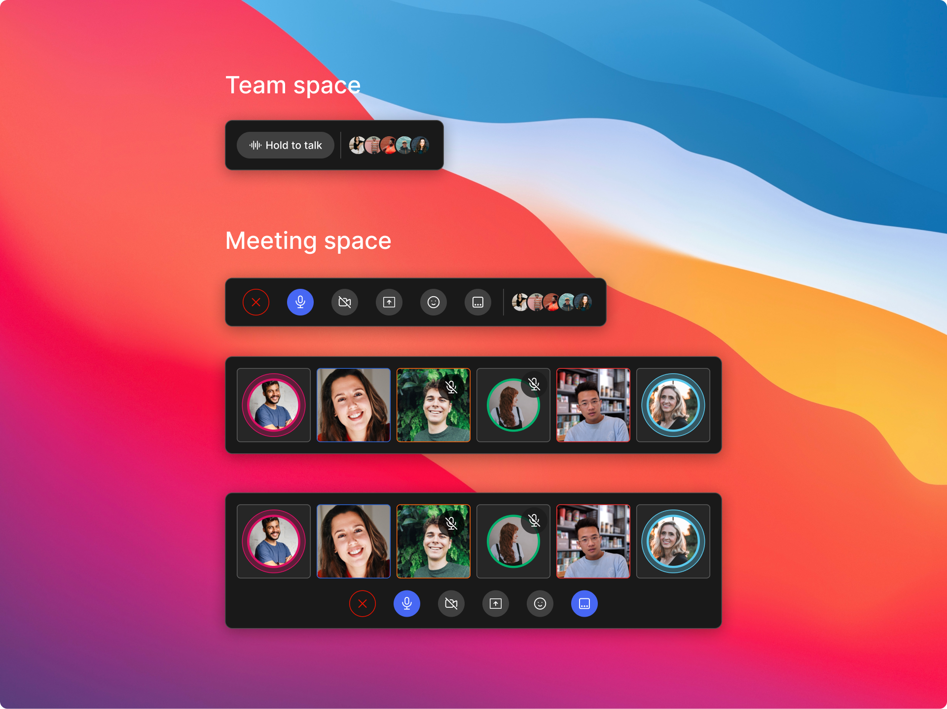 Mini view - Riff call controls components controls dark theme mini view product design ui ux video video call