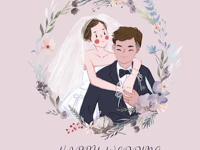 手绘婚礼插画 design illustration illustration art banner design illustration design