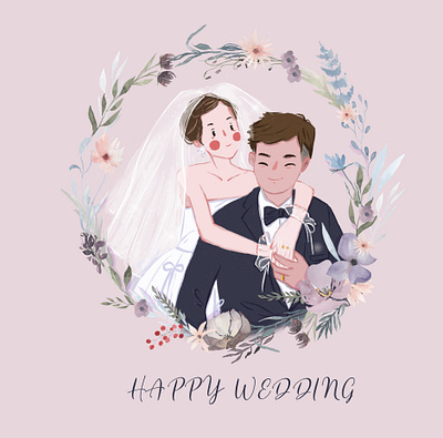 手绘婚礼插画 design illustration illustration art banner design illustration design