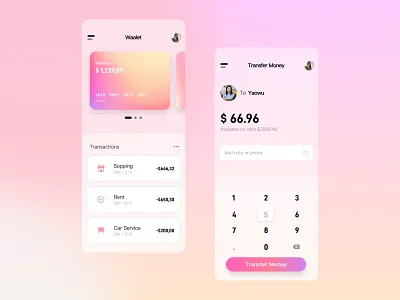Finance Wallet UI exercises app interface bank design finance ui ui design wallet