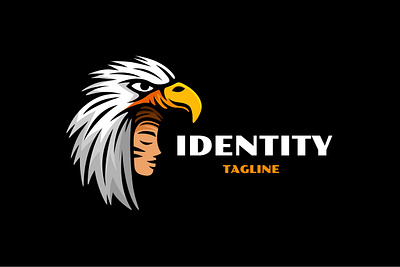 Eagle Tribe Logo animal branding design eagle exclusive falcon girl hawk head illustration logo modern old side tribal tribe vector vintage woman women