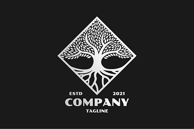 Square Tree Logo branding company design elegant exclusive identity illustration logo luxury modern nature plant premium shape silver square tree vector
