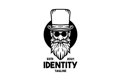 Gentleman Logo beard branding design exclusive eyeglass gentle gentleman hat illustration logo man mustache old people silhouette vector vintage
