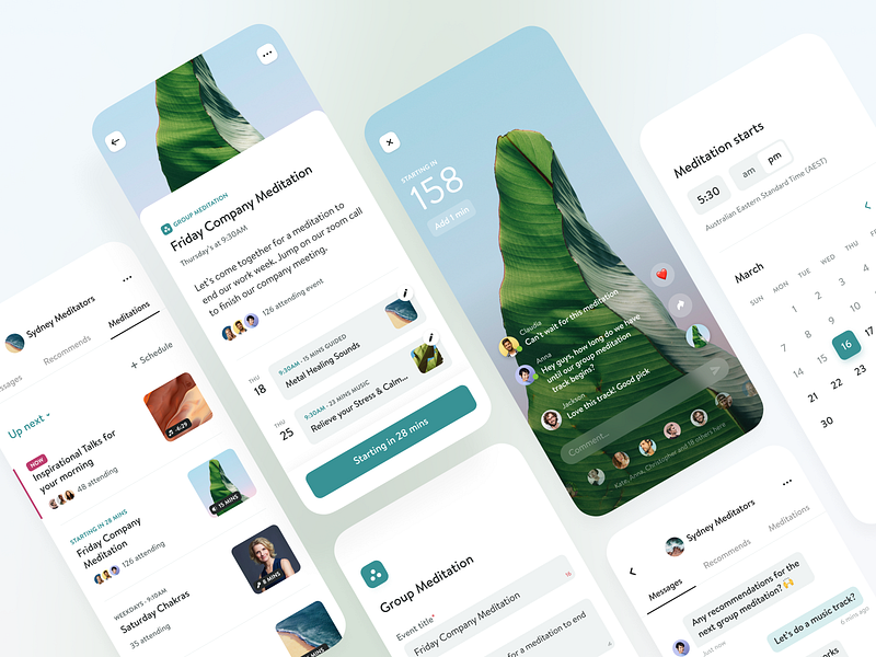 Group Meditation app app design calendar group ios mobile mobile design