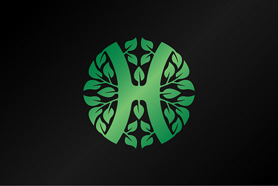 Healthy H Leaf Logo alphabet branding circle design elegant exclusive green h healthy illustration initial leaf letter logo luxury natural nature plant premium vector