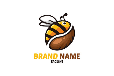 Bee Coffee Logo animal bean bee brand branding cafe coffee design drink exclusive fly flying food illustration logo restaurant retail shop vector