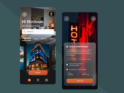 Hotel Booking Check in Check out iOS mobile design app checkin checkout dailychallenge darktheme explorepage figma hatelbooking ios landingpage mobile mobileapp trending webdesigner