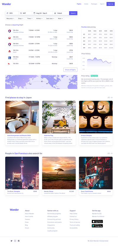 Travel Booking Website product design ui ux
