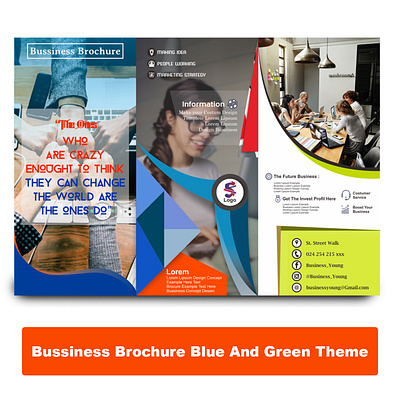 Bussiness Brochure Blue And Green Theme branding design design brochure design idea flyerdesign graphic design illustration logo vector