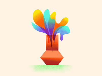 Vase colourful design illustration procreate riso art risography risography style