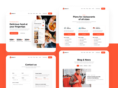 All Pages - Deliver X | Restaurant Delivery App Webflow Template mobile app