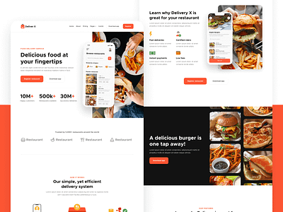 Composition - Deliver X | Food Delivery Startup Webflow Theme mobile app