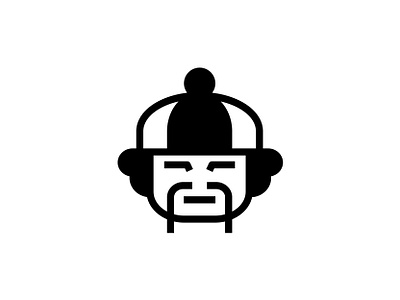 Chinese Man 👇 art black design fashion glyph graphic icon illustration solid vector