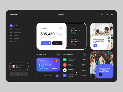 #21 - Web-app concept shots account application balance bank bank account banking cash credit card dashboard finance financial fintech flat interface minimalism money transaction ui ux webapp