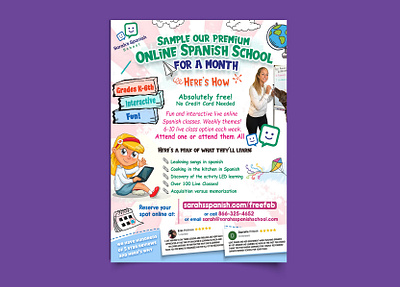 Online School Flyer design flyer graphic design kid online promotional school