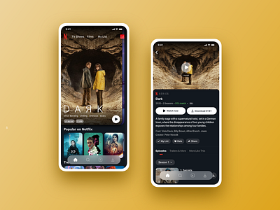 Netflix Design Concept concept dark theme design ott ui ux