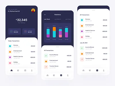 Monee - Financial App cleandesign colorpalette customerexperience explorations figmatools financeapp financialapp minimalistdesign mobileapp mobiledesign pickolabs productdesign uidesign userinterface walletapp