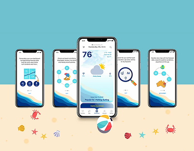 B-ForeSea: All in one water sport forecast app design mobile app ui user experience design ux