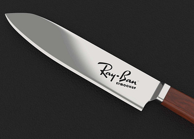 Ray Chef Knife Logo Mockup chef clean design free free mockup illustration latest logo new premium psd psd mockup ray ui