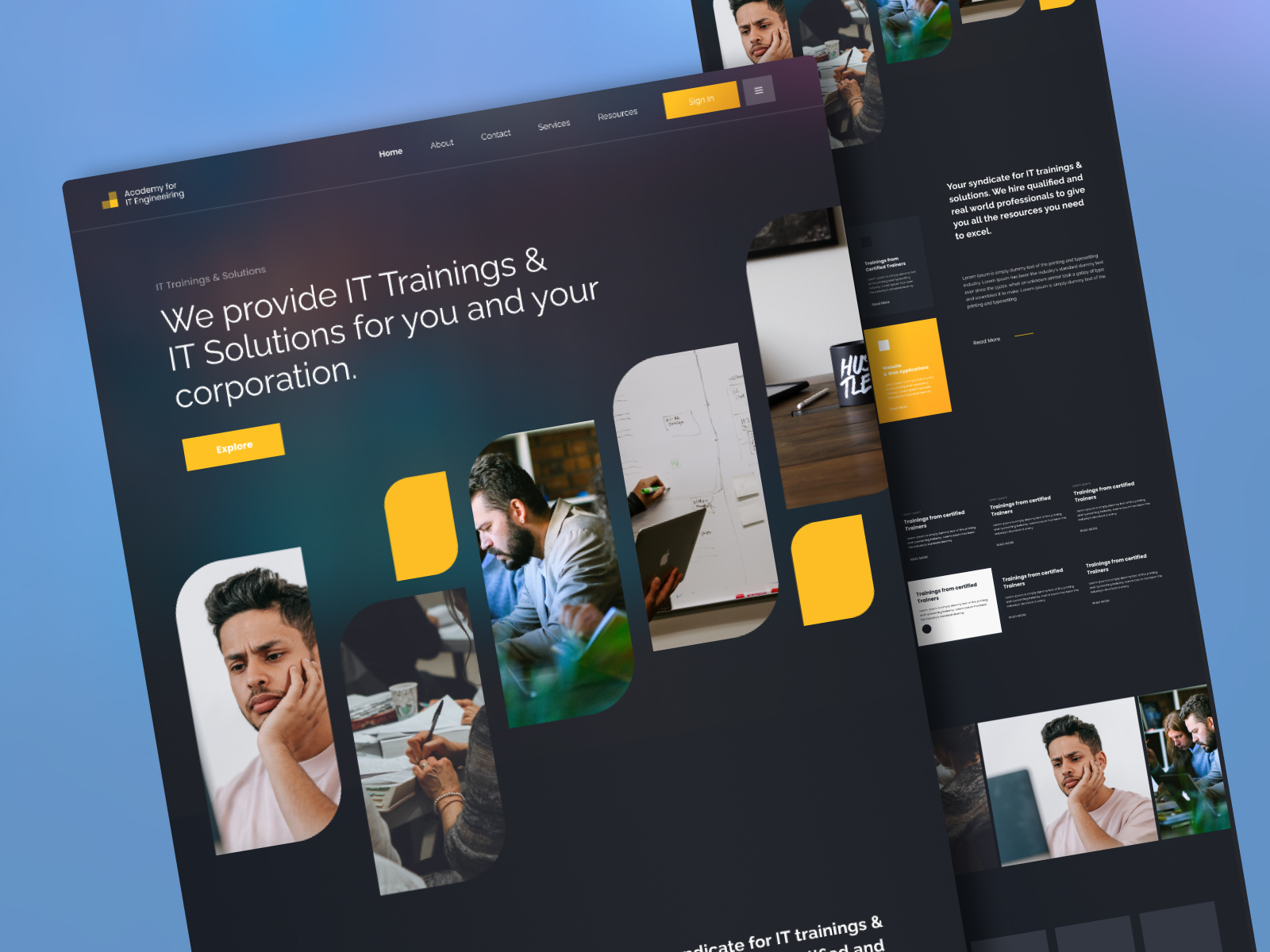 Example of Training Institute Web Design