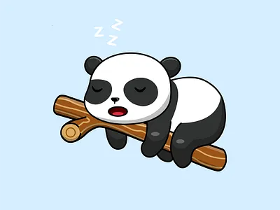 Cute Panda Sleeping animal cartoon cute design flat graphic design illustration panda pet vector