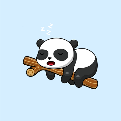Cute Panda Sleeping animal cartoon cute design flat graphic design illustration panda pet vector
