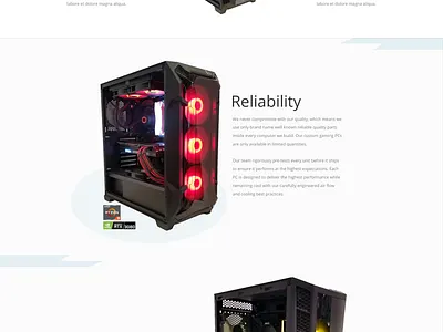 Design the MXG Gaming PC Website clean computer computersetup minimalist modern web page
