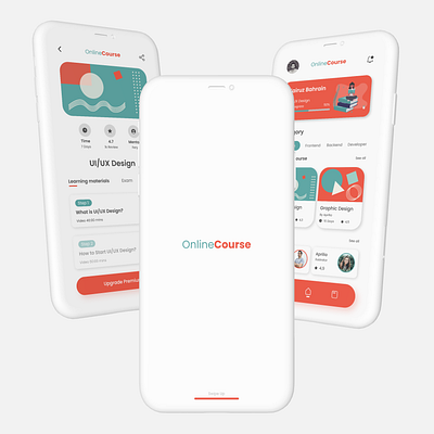 Online Course App Mobile animation design graphic design illustration mobile mobile app online course ui ui design uiux ux