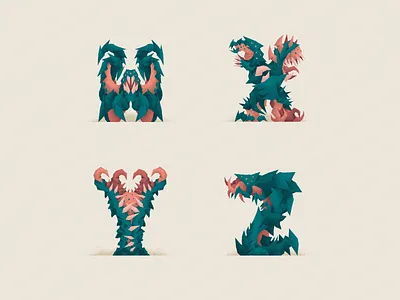 Monstography - Part V 36daysoftype challenge character design font font design illustration illustrator lovecraft minimal monster monsters type type design typeface typography vector