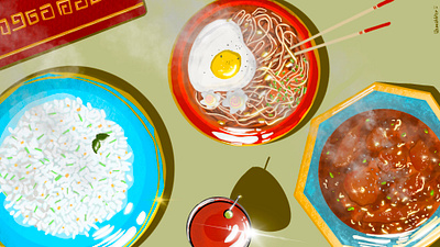 Hungry ? Digital Illustration anime artwork design food foodillustration illustration