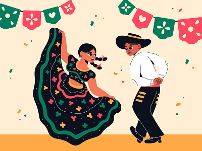 México culture dance dancing drawing dress illustration illustrator latin mariachi mexican mexico vector