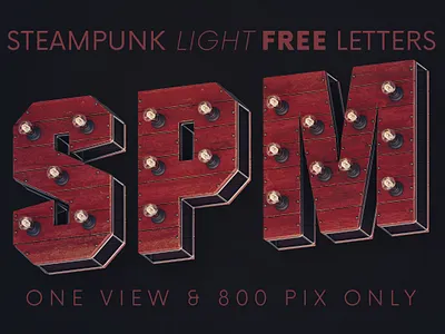 Steampunk Lights - Free 3D Lettering alphabet deeezy design font free free font free graphics freebie lettering letters light bulb light font marquee sign typeface typography vintage wooden