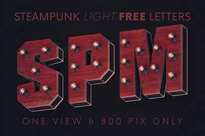 Steampunk Lights - Free 3D Lettering alphabet deeezy design font free free font free graphics freebie lettering letters light bulb light font marquee sign typeface typography vintage wooden