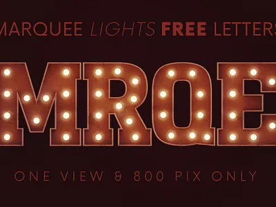 Marquee Lights - Free 3D Lettering alphabet deeezy design font free free font free graphics freebie lettering letters light bulbs light font marquee sign typeface typography urban vintage