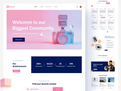 Photography Contest Website Design 3d best web design design graphic design home page design landing page landingpage photography photography website template ui ui design uiux user experience design user interface design web web design web template webdesign website