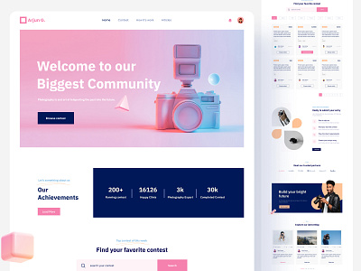 Photography Contest Website Design 3d best web design design graphic design home page design landing page landingpage photography photography website template ui ui design uiux user experience design user interface design web web design web template webdesign website